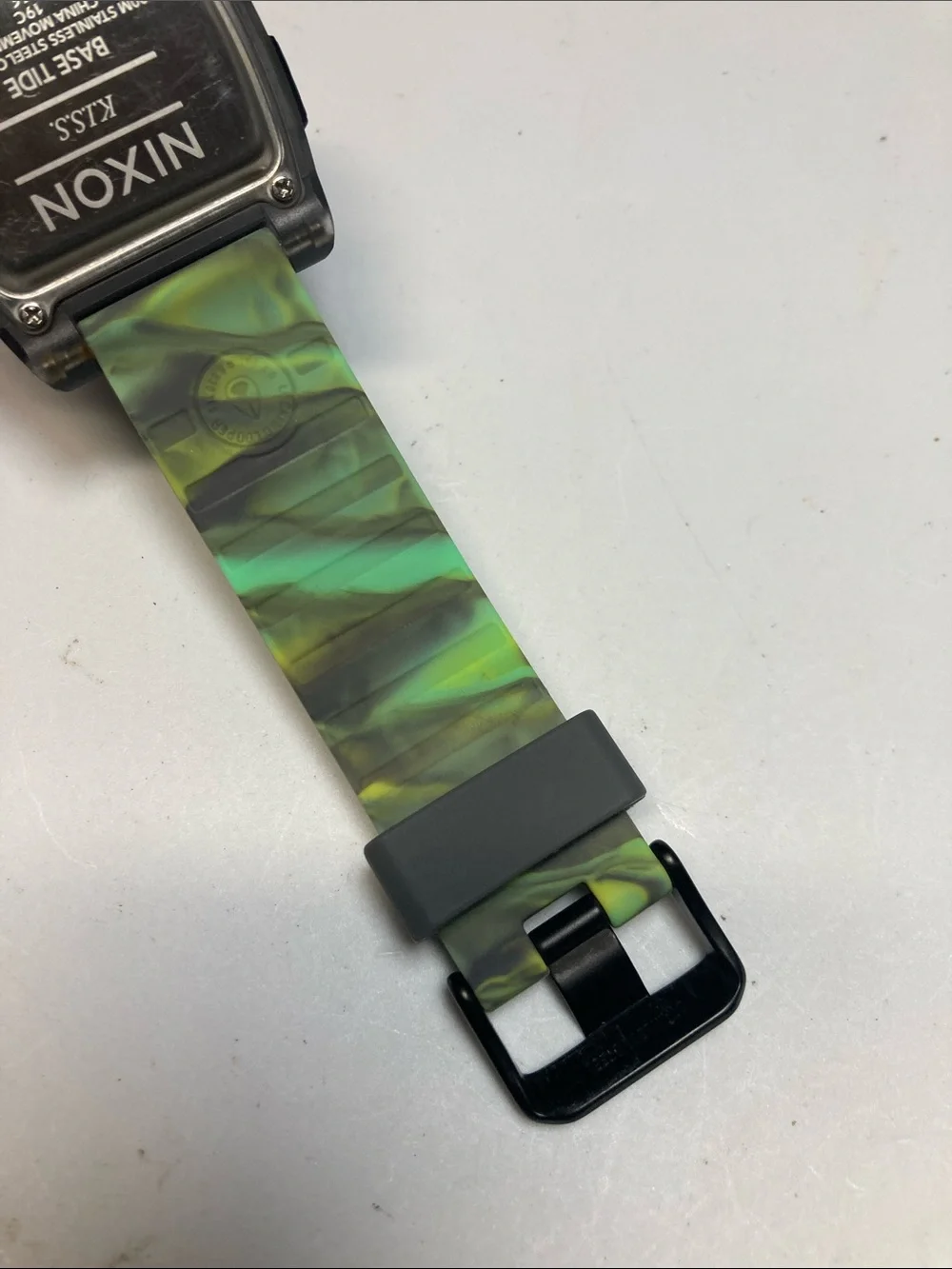 Nixon Base Tide, jellyfish glow in dark strap, translucent case, new battery